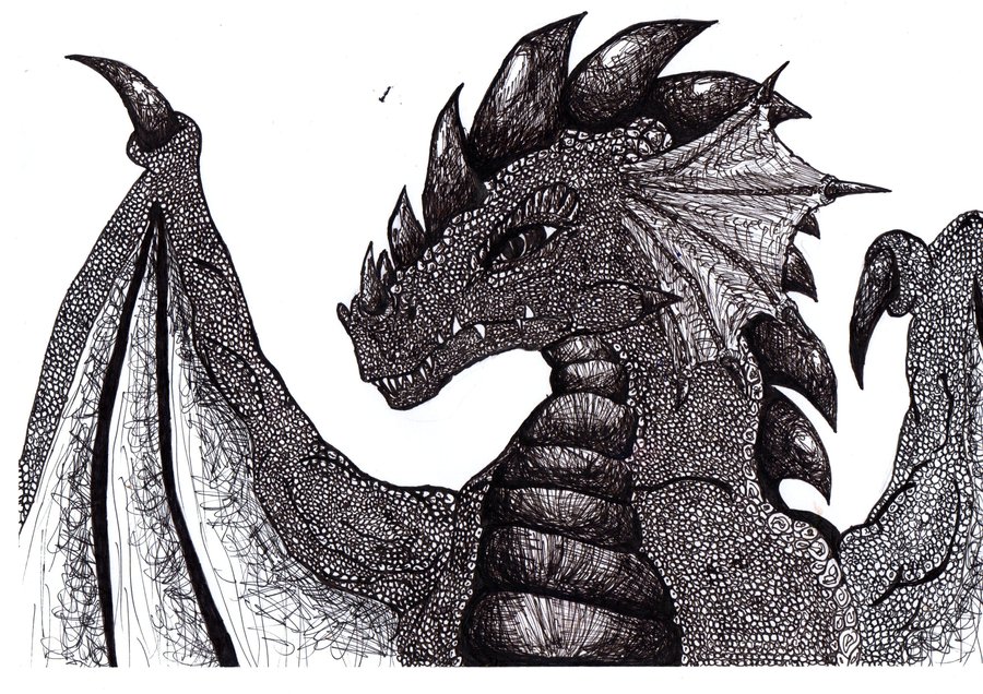 Black and White Dragon by Cuubey on DeviantArt