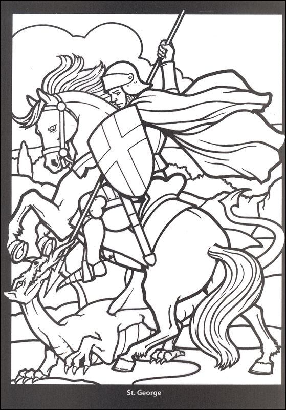 St. George and the dragon | Catholic coloring sheets | Pinterest