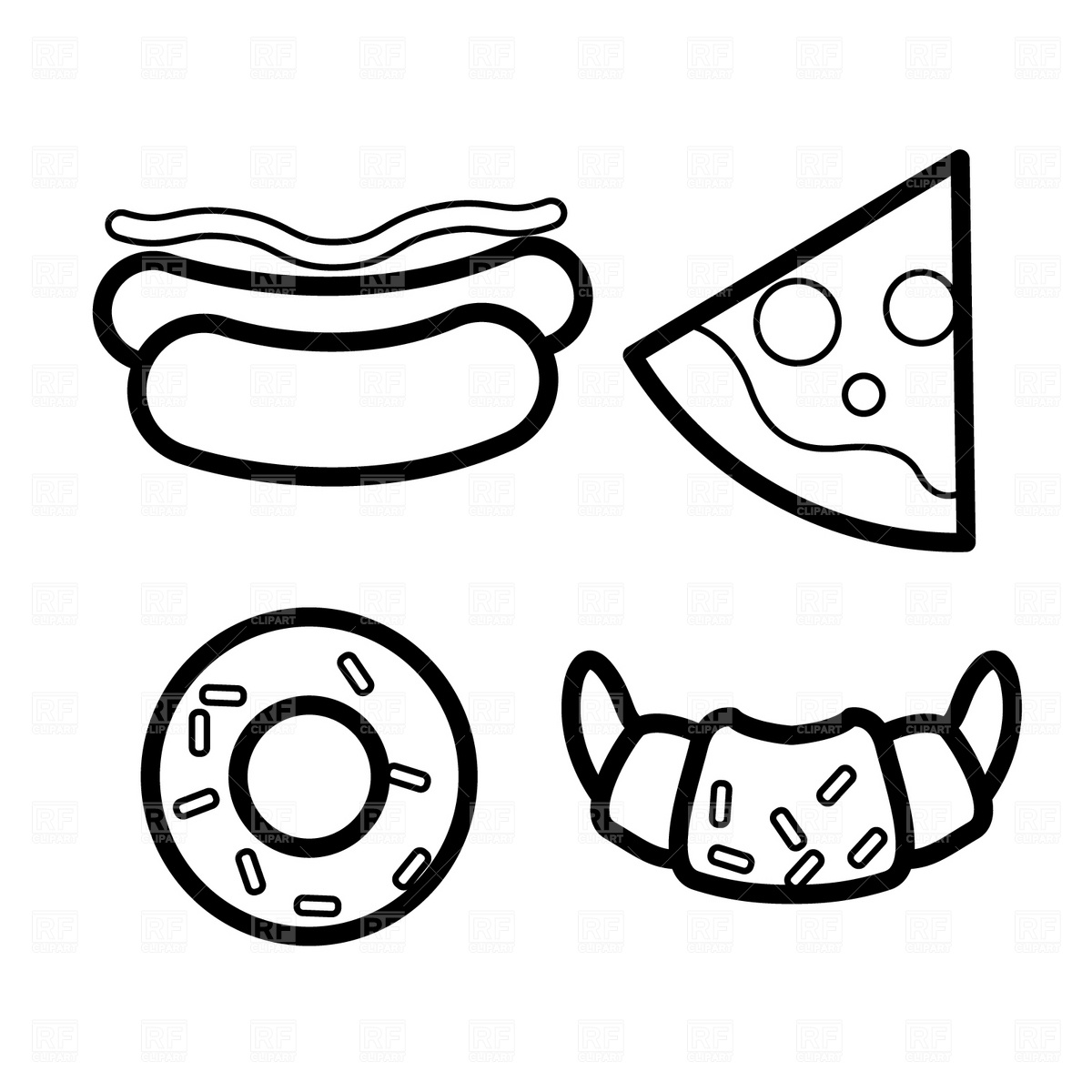 free black and white pizza clipart - photo #39