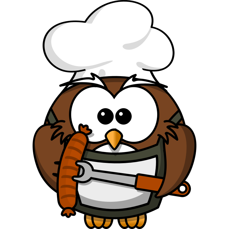 Clipart - Owl with sausage