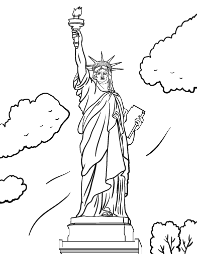 Free coloring pages of lady liberty