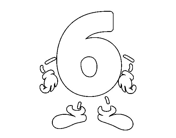 Number 6 coloring page - Coloringcrew.com
