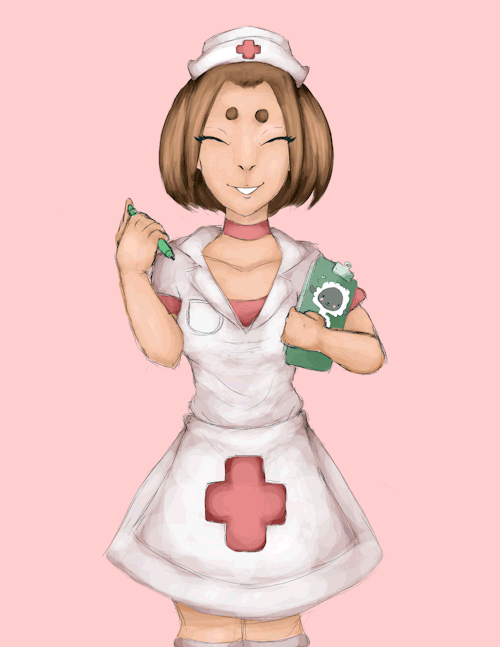 Animated Image Of Nurse With IV.