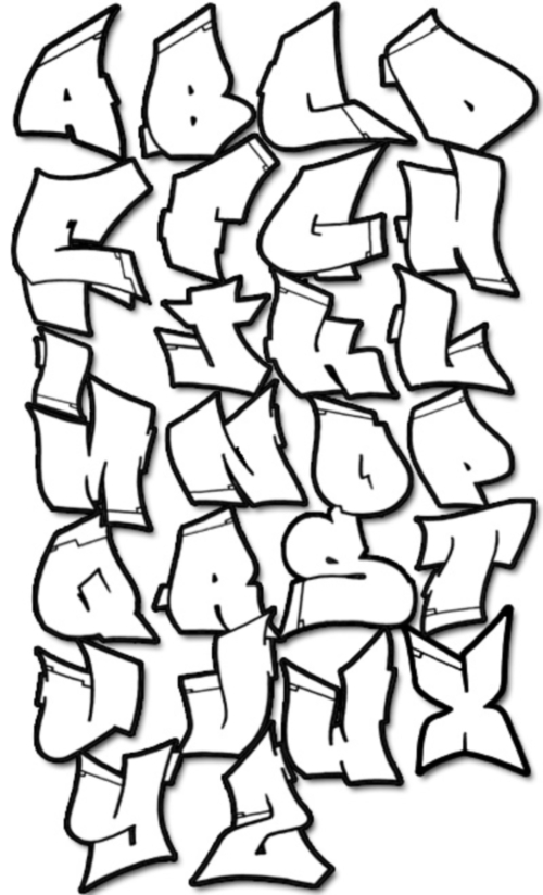 4 Characters Graffiti Alphabet Design (Bubble,Wavy,Flava,Throwups ...