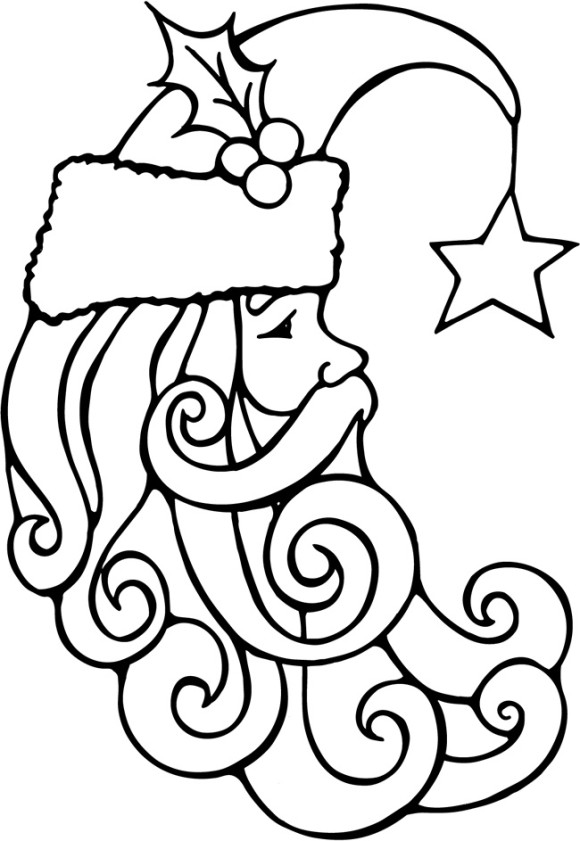 Santa Face Coloring Page : Free Coloring Pages Christmas Santa ...