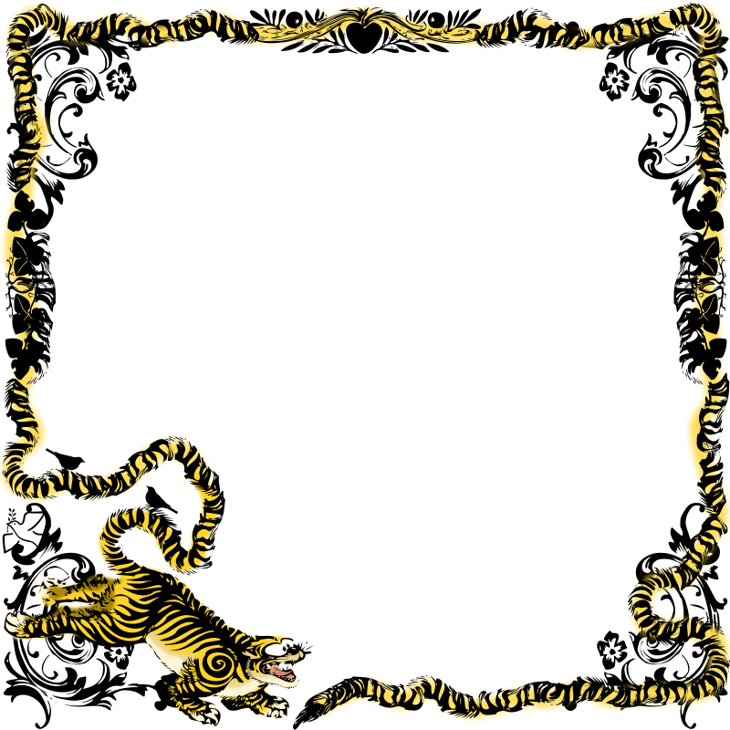 Tiger Frame Mono Clip Art Download