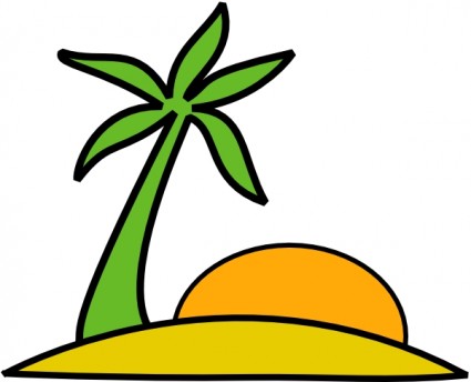 Island palm tree water clip art Free vector for free download ...