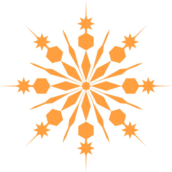 Free Orange Snowflake Clip Art