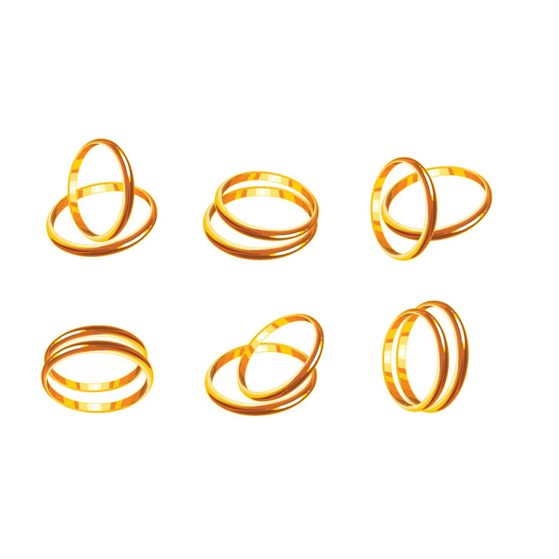Gold Wedding rings vector | Vector Graphics & Vector Illustrations