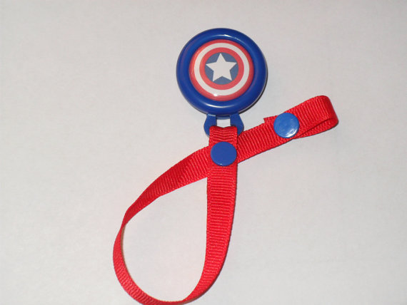 Captain America Pacifier Clip by InnovativeHDesigns on Etsy