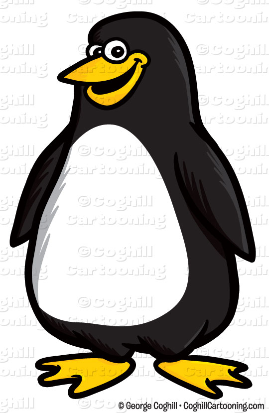 Cartoon Penguin Clip Art Stock Illustration - Coghill Cartooning
