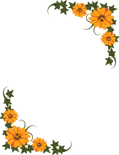 Orange flower border | Artvic Designs