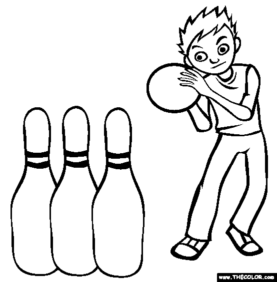 Bowling Coloring Page | Free Bowling Online Coloring