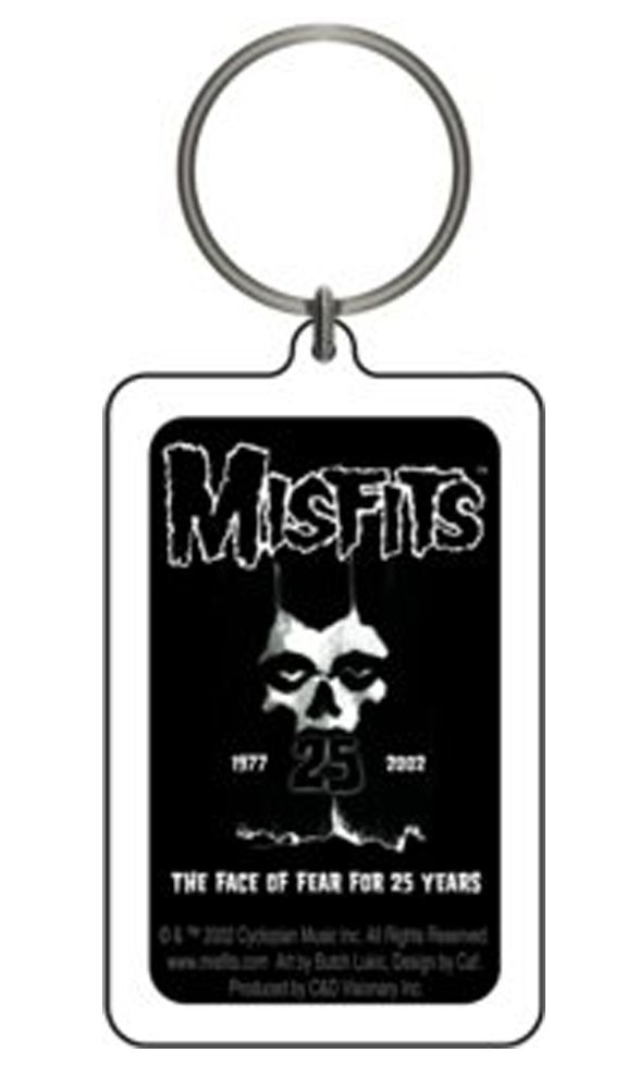 The Misfits 25 Year Skull Of Fear Lucite Keychain