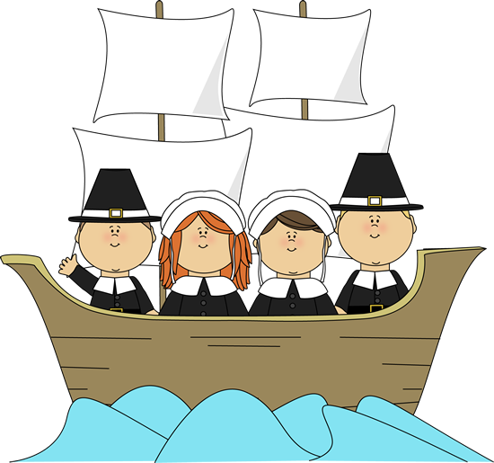Pilgrims on the Mayflower Clip Art - Pilgrims on the Mayflower Image