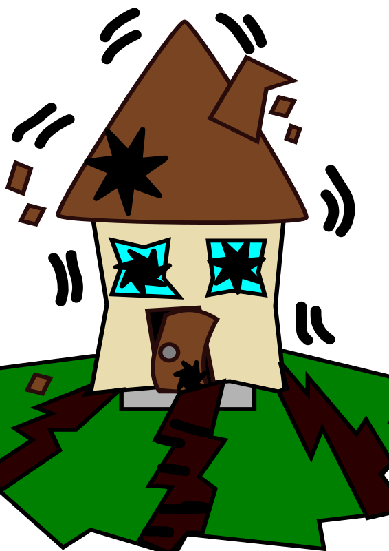 Earthquake With House - Free House Clip Art - BCDownload.