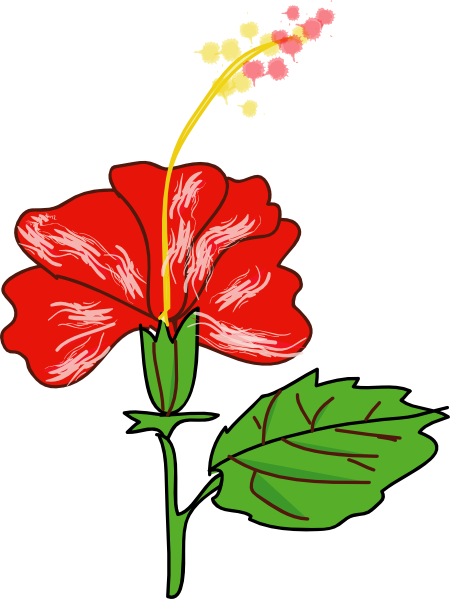 Flower Hibiscus clip art - vector clip art online, royalty free ...