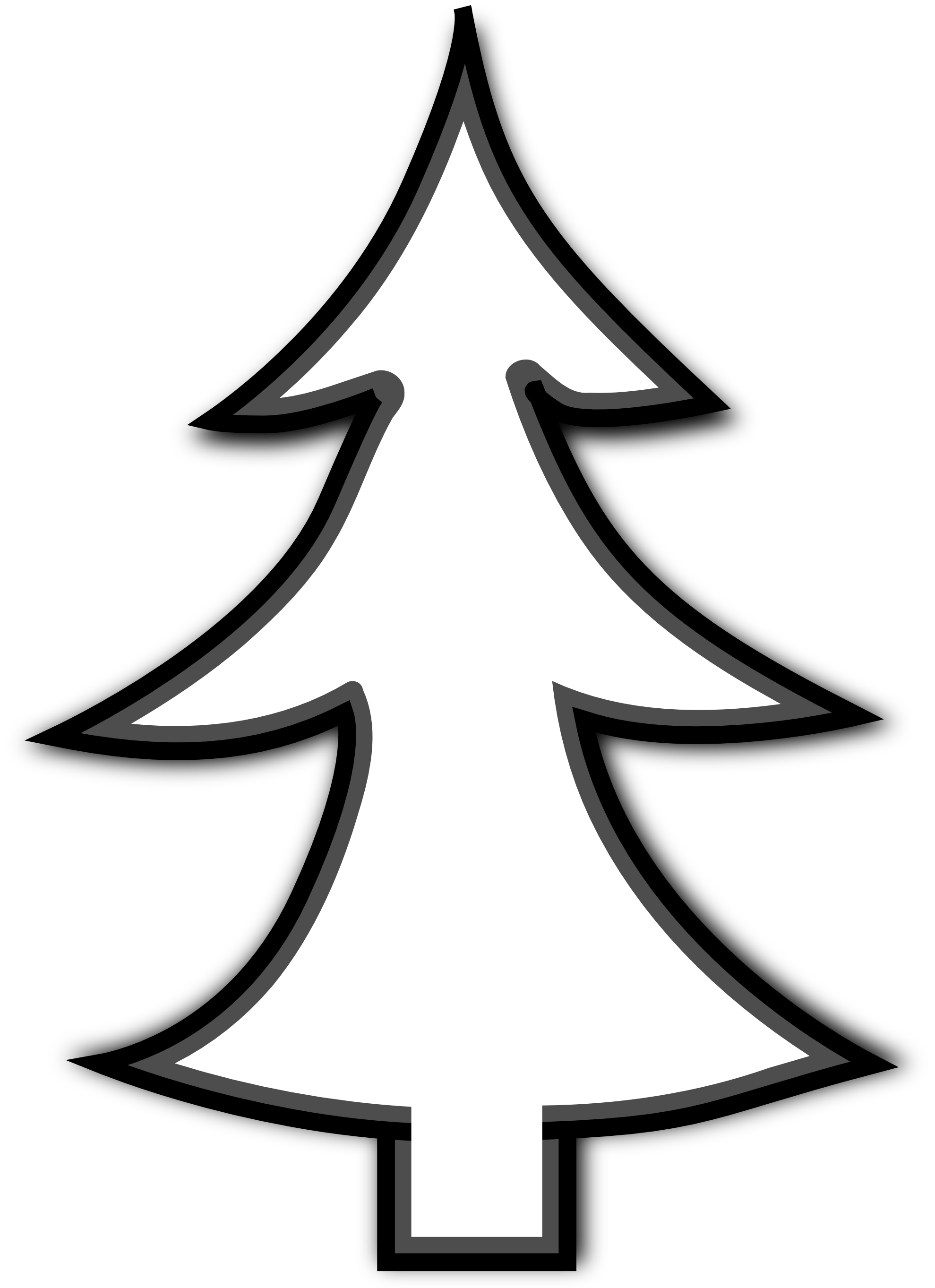 christmas tree outline clip art | fourwallsonly.com