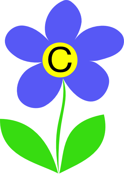 Blue Flower Letter C clip art - vector clip art online, royalty ...