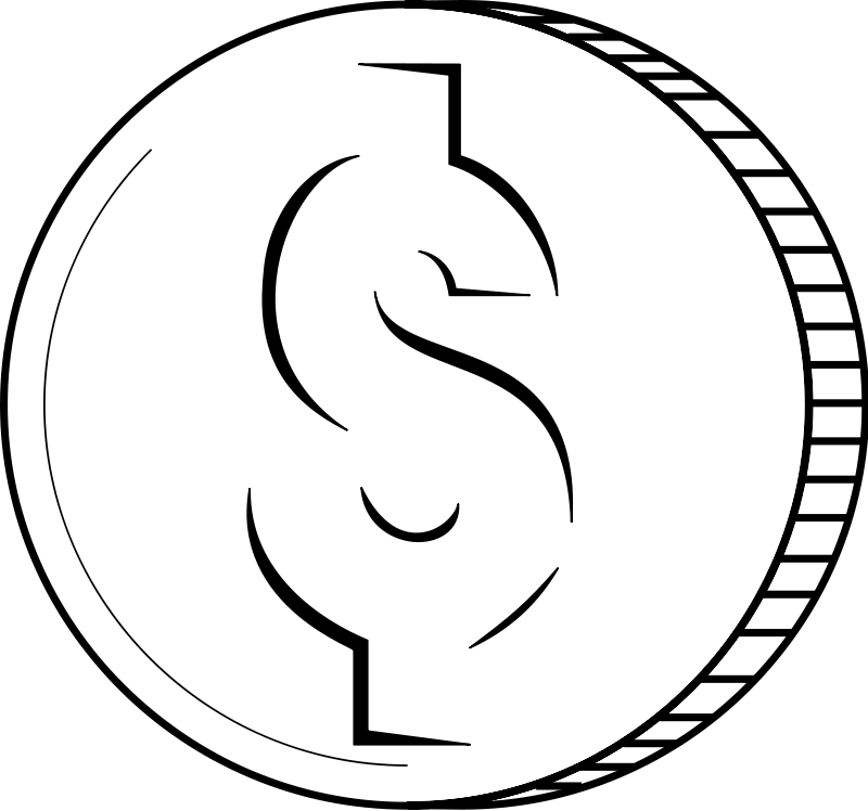 free money clipart black and white - photo #14