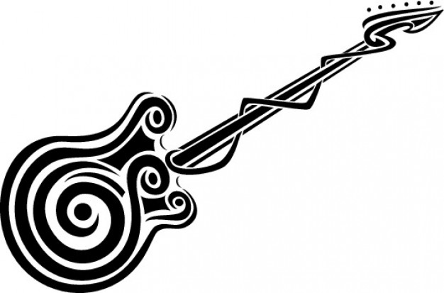 Guitar clipart with an spiral Vector | Free Download