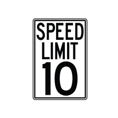 Traffic Speed Limit 10MPH sign