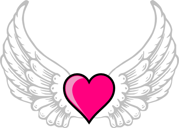 Wings N Pink Heart clip art - vector clip art online, royalty free ...