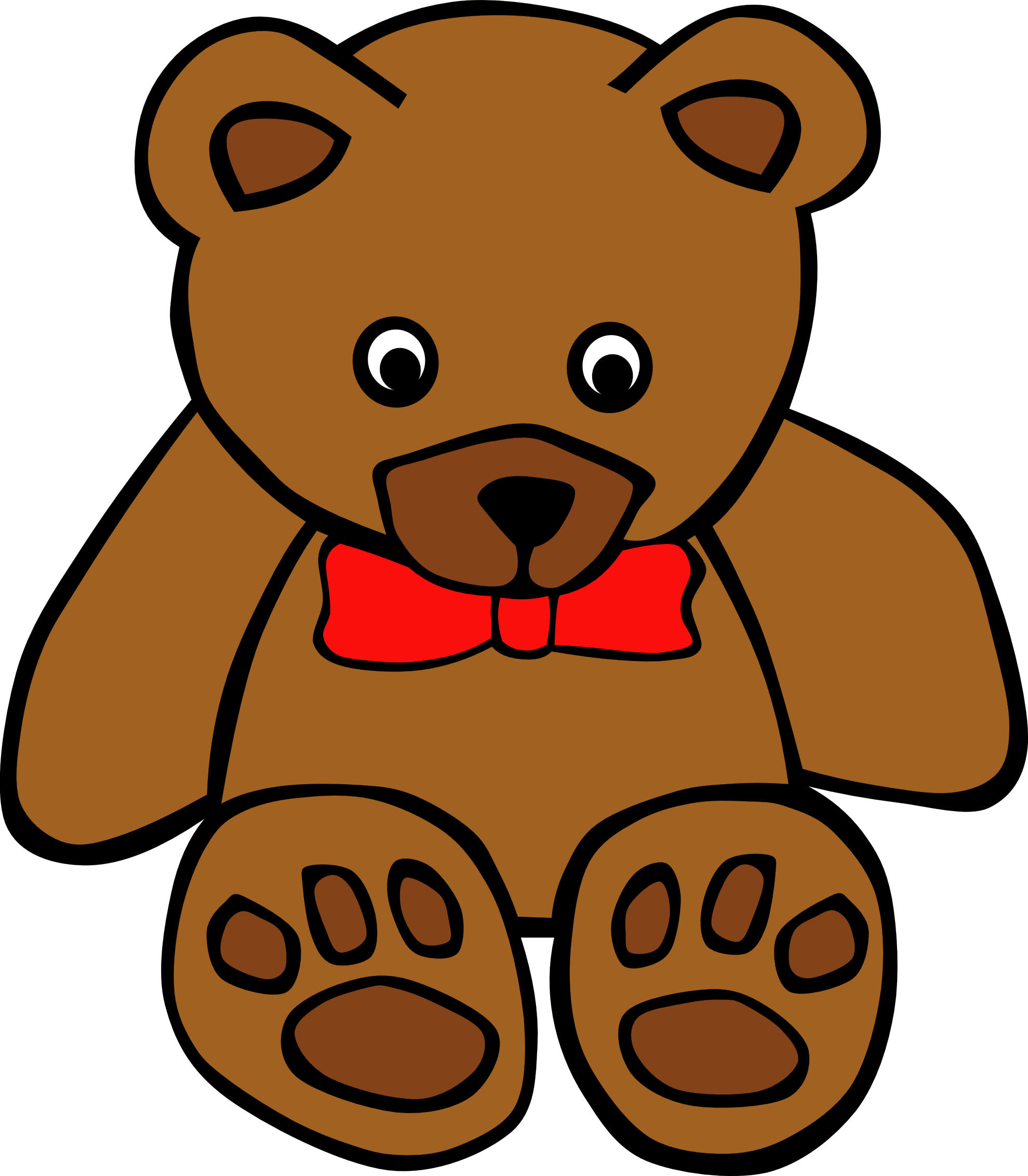 clipartist.net » Clip Art » gerald g simple teddy bear bow ...