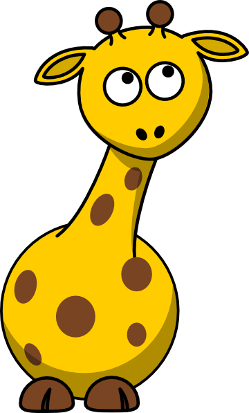 Cartoon Giraffe Looking Up Turned clip art - vector clip art ...