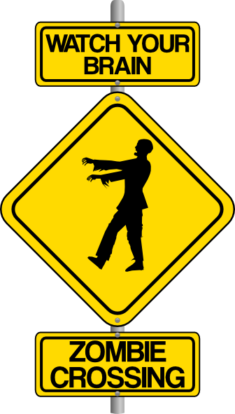 Zombie Crossing Sign clip art - vector clip art online, royalty ...