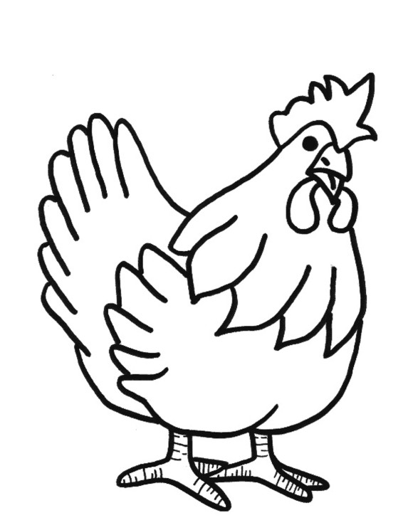 A Hen Farm Animal Coloring Pages - Animal Coloring pages of ...