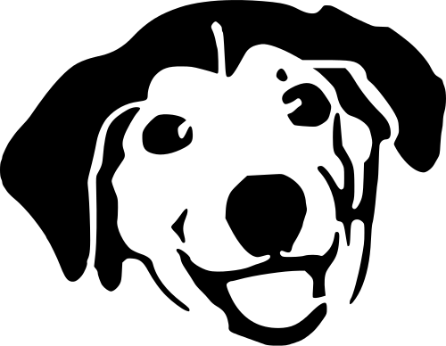 Dog Face Clipart Black And White - Gallery