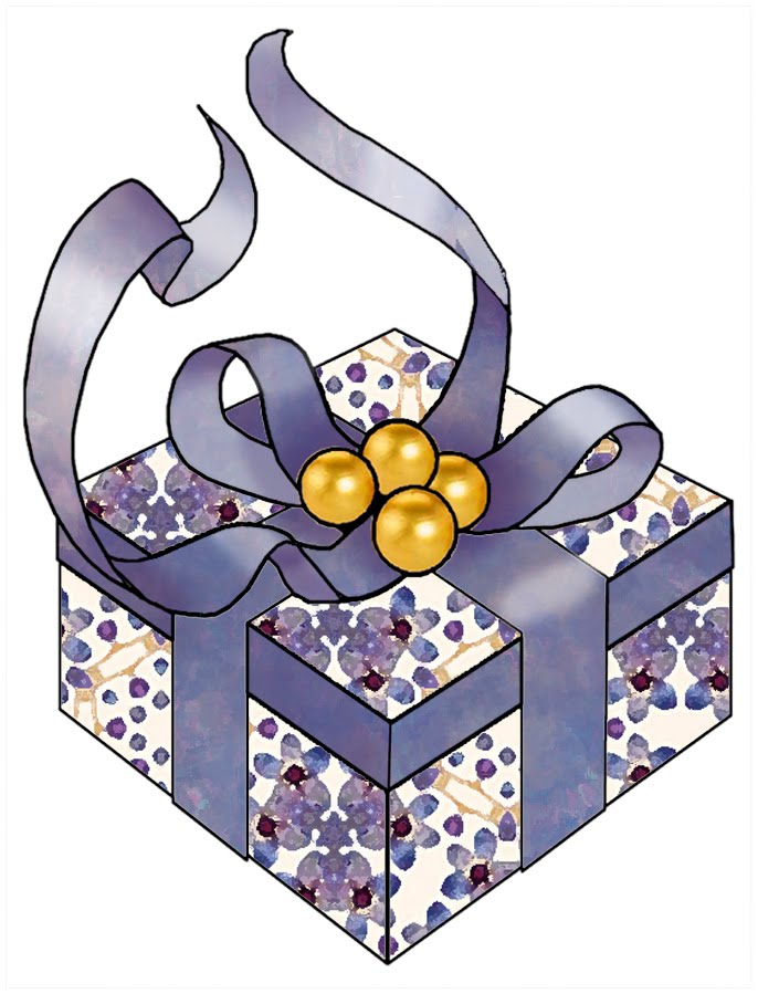 ArtbyJean - Purple Wood Roses: Christmas Gift Box Clip Art from ...