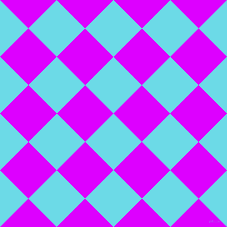 Turquoise Blue and Psychedelic Purple checkers chequered checkered ...