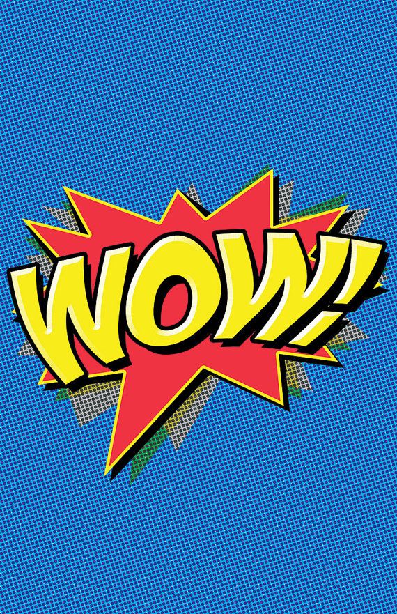 Wow! - Superhero Action comics Word Bubble poster