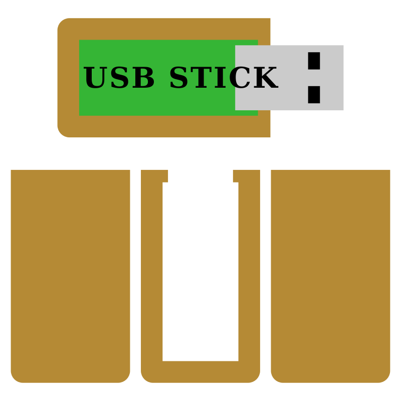 Clipart - USB Stick, original size for own wooden casing