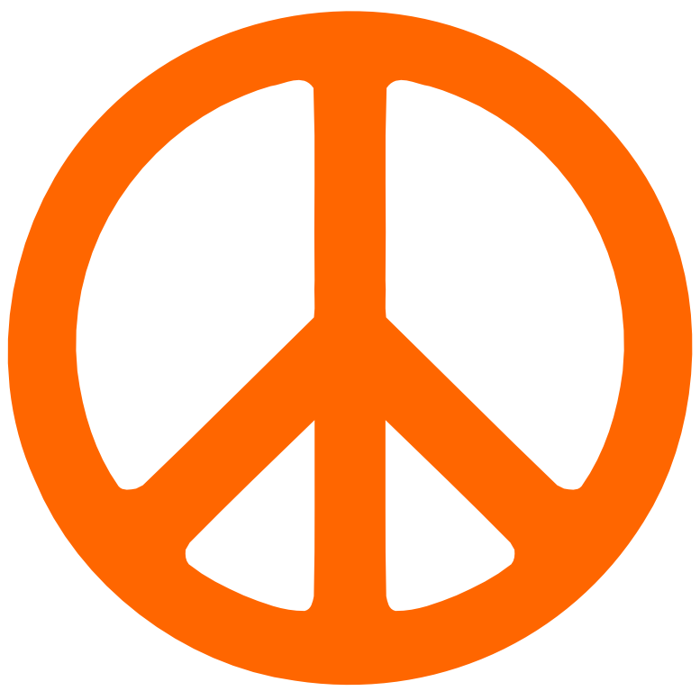 Safety Orange Peace Symbol 1 dweeb peacesymbol.org Peace Symbol ...