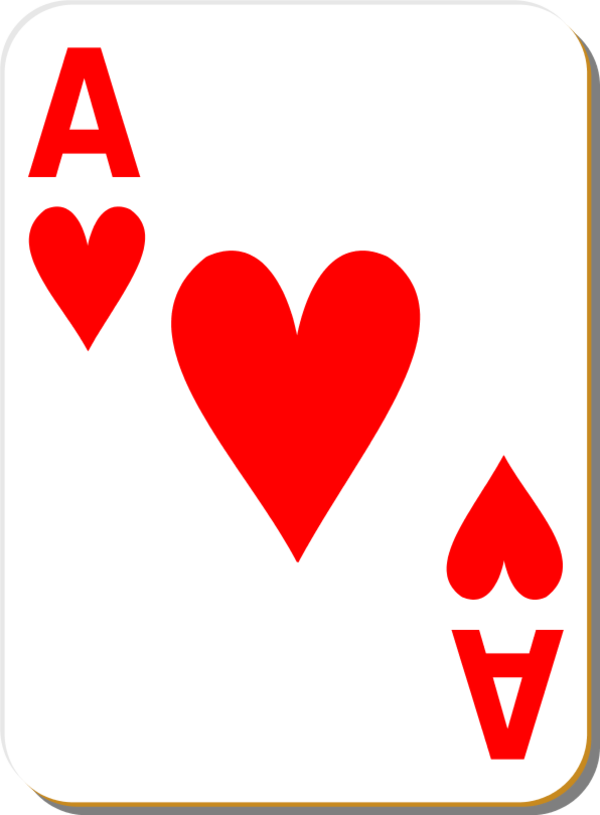 White deck Ace of hearts - vector Clip Art