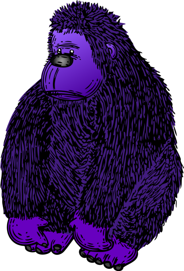 Gorilla with Colour - vector Clip Art