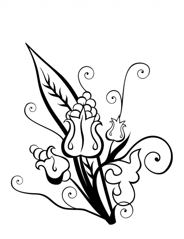 Swirly Flower Bouquet Coloring Page Pagesme Id 88257 103487 Flower ...
