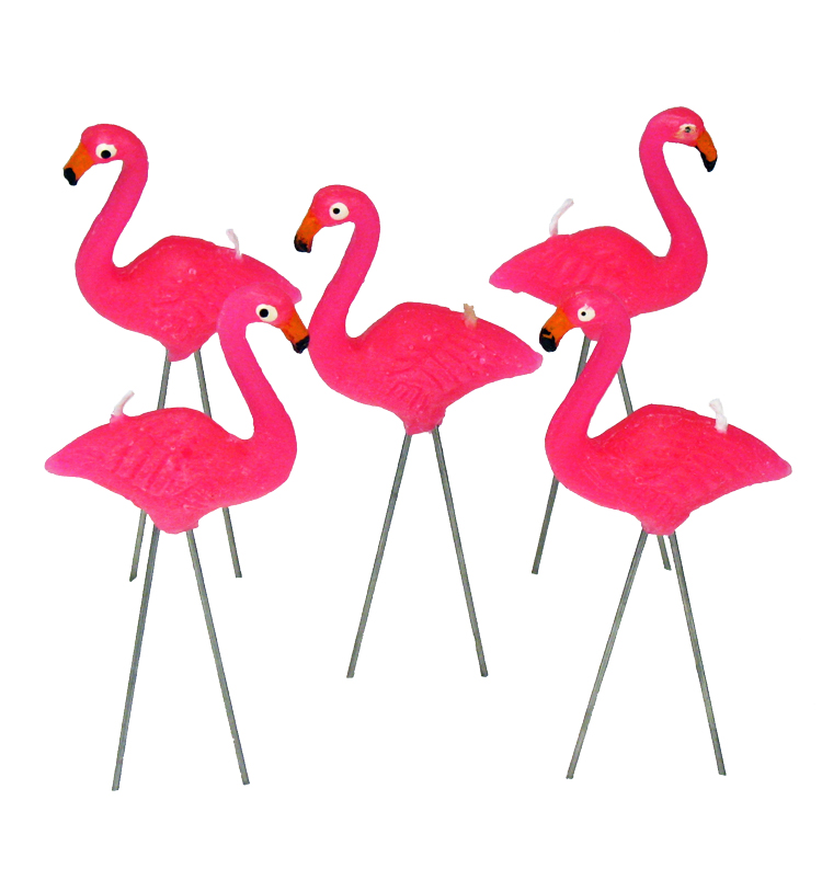Retro Yard Pink Flamingo Candles | Lawn Ornament | Birthday ...