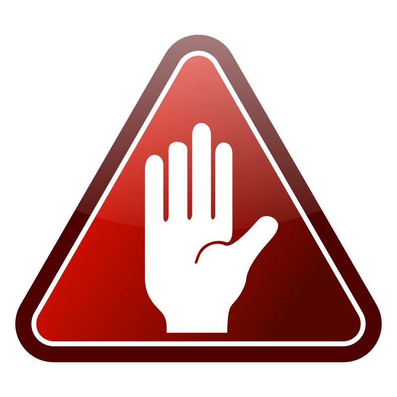 Clipart - Red triangle hand icon