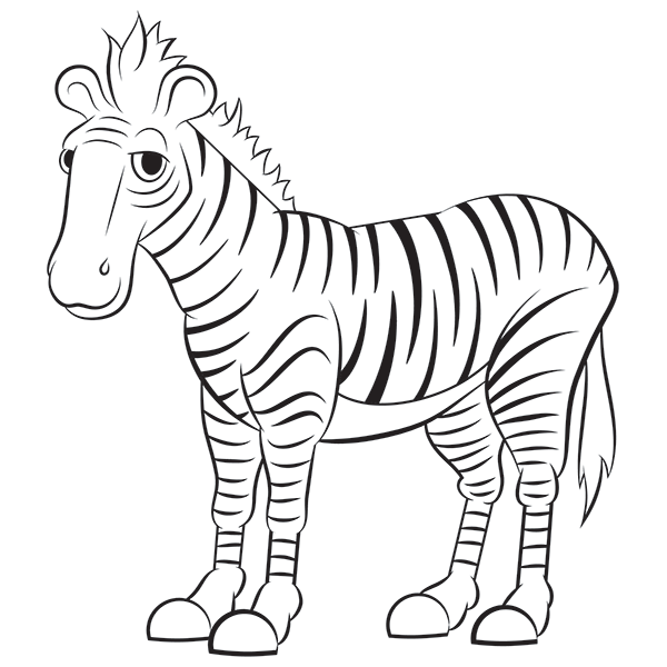 Cartoon Zebra Step by Step Drawing Lesson