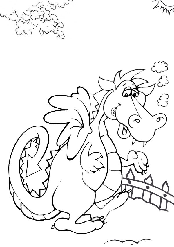 Free Online Printable Kids Colouring Pages - Friendly Dragon ...