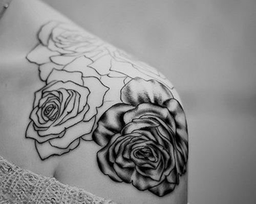 Group of: Black and white rose tattoo that I love so much! I need ...