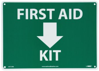 NMC M757RB Emergency and First Aid Sign, Legend "FIRST AID KIT ...