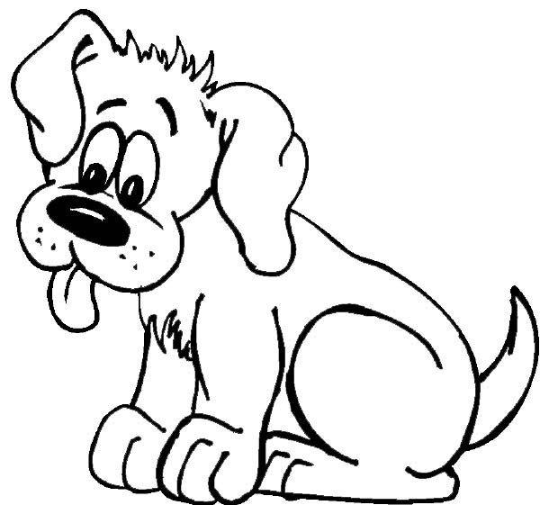 puppy watching an ant coloring page - Free & Printable Coloring ...