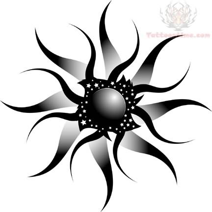awesome-black-sun-rays-tattoo- ...