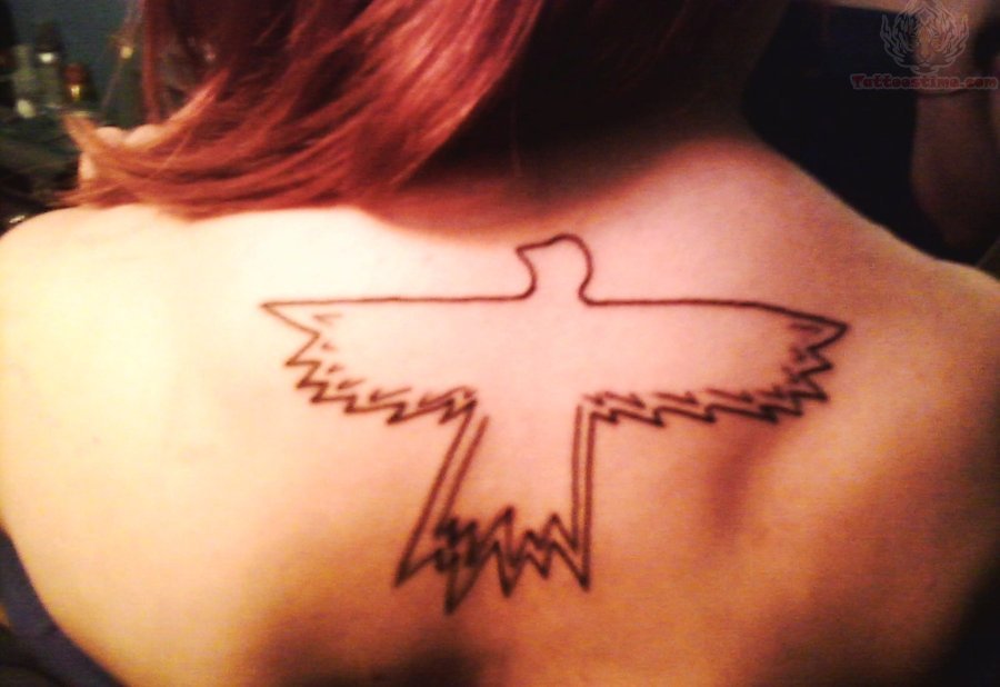 outline-crow-tattoo-on-girl- ...