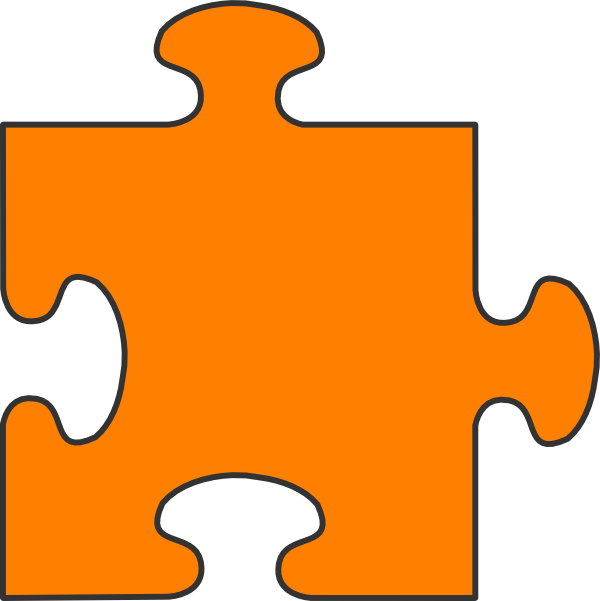 Orange Border Puzzle Piece Top Clip Art at Clker.com - vector clip ...